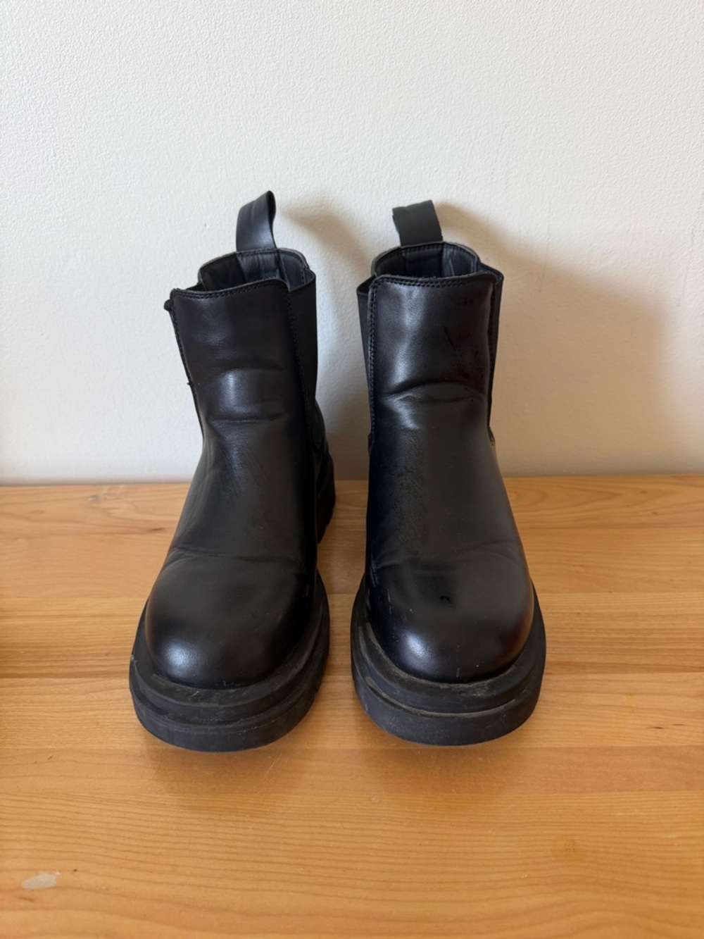 Aquatherm Black Faux Leather Chelsea Boots